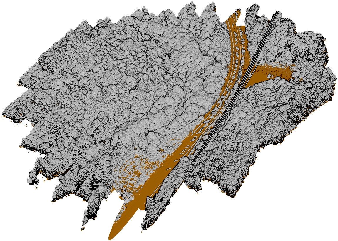 Point cloud classification — ground and vegetation layers